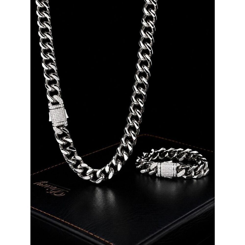 Diamond Clasp Necklace & Bracelet Set